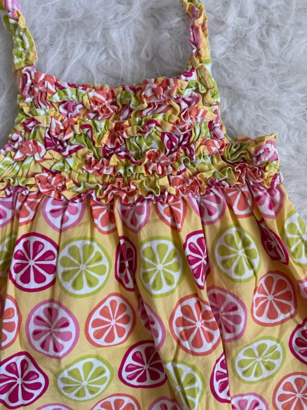 Gymboree Baby Girl Bright, Colorful Pink, Orange, Yellow Citrus Smocked Sundress